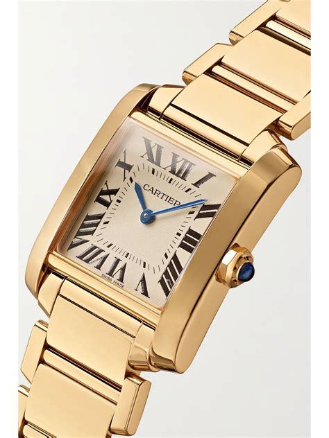 cartier tank gold watch|cartier gold tank watch women's.